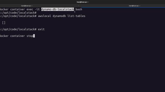 AWS DynamoDB: Local instance - Localstack Docker image смотреть онлайн