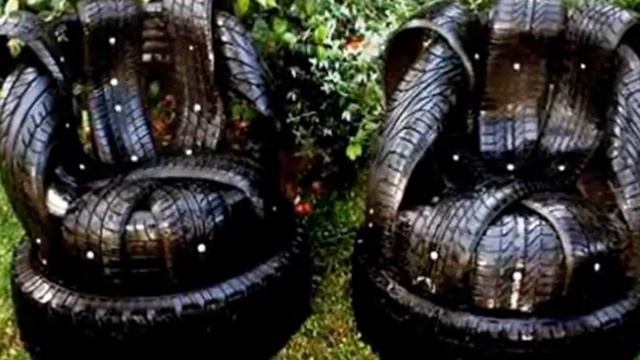 Поделки из покрышек/Articles made of tires смотреть онлайн