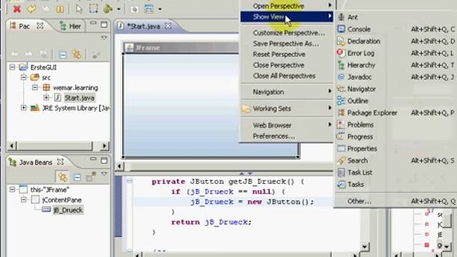 Java Eclipse erste GUI Visual Editor