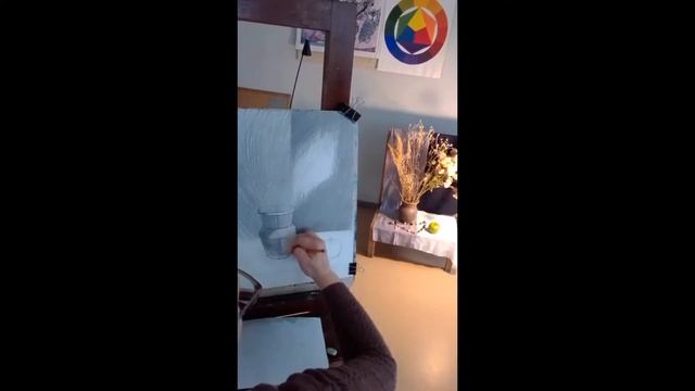 Рисунок натюрморта с сухоцветами. смотреть онлайн