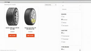 Tyre Product Filter plugin for WooCommerce + WordPress | Demo