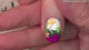 Hot Pink Tropical Neon flower Nails | Neon Tip Nail Art design tutorial