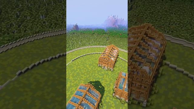 Minecraft Горная деревня Строительство  #short