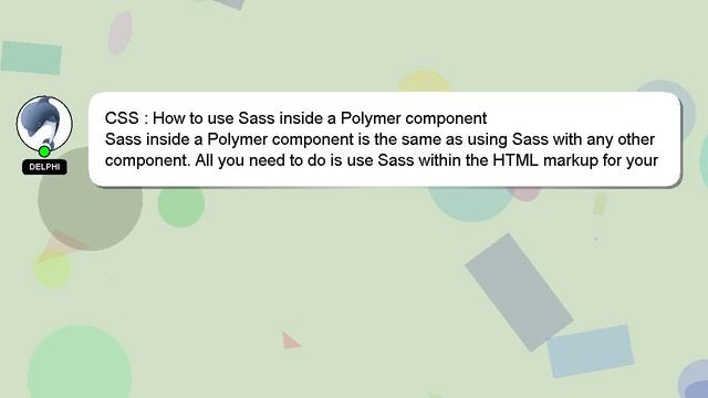 CSS : How to use Sass inside a Polymer component смотреть онлайн