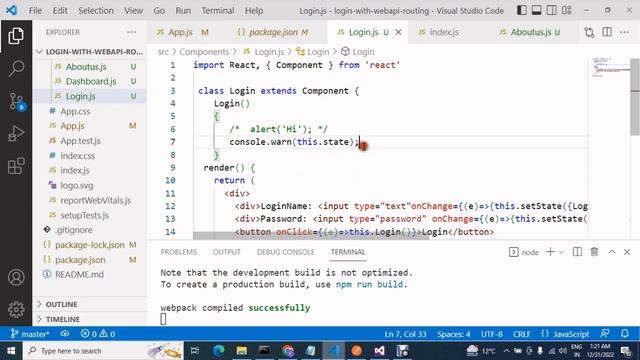 Create a Login page with web API || Login Authentication || Use Routing in React JS. смотреть онлайн