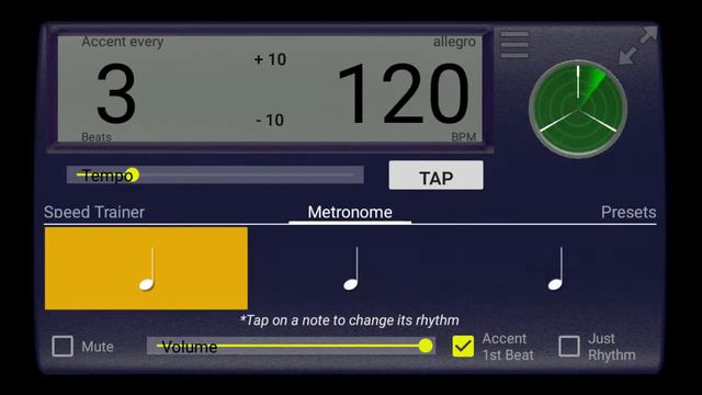 120 BPM 3/4 Metronome Click track featuring Creative Rhythm Metronome App for Android смотреть онлайн