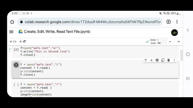 how to Create, write, edit and read a file in python