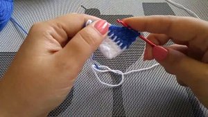 Цветной круг тунисским крючком