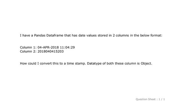 Pandas : Convert column to timestamp - Pandas Dataframe смотреть онлайн