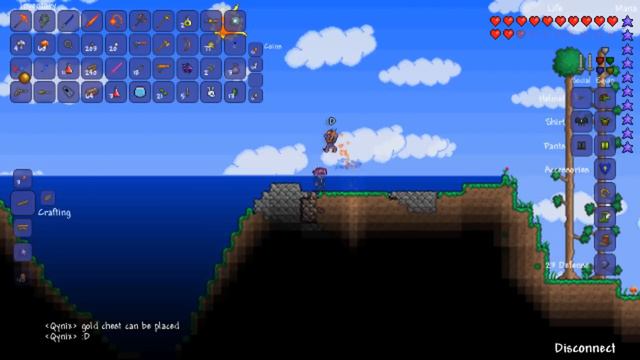 Terraria 1.0.5 - Gold Chest - Trident and Potions! смотреть онлайн