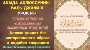 Акыда Ат-Тахавия Урок №7 / Аллах не описывается смыслами творений / Аллаха увидят в раю верующие