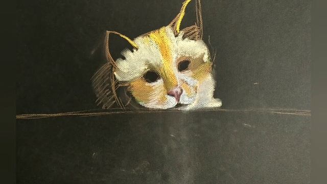 Рисуем котенка/сухая пастель/рисование для души