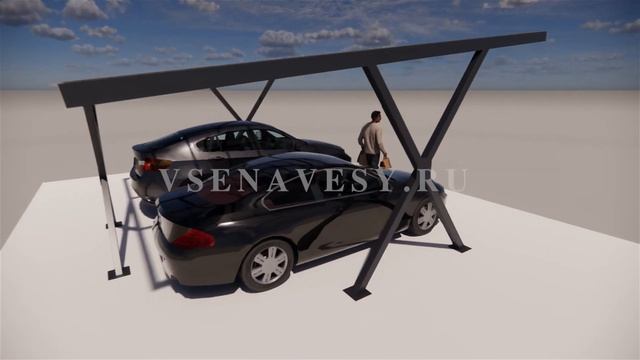 Современный и надежный металлический навес для авто (metal canopy for parking). Видео презентация