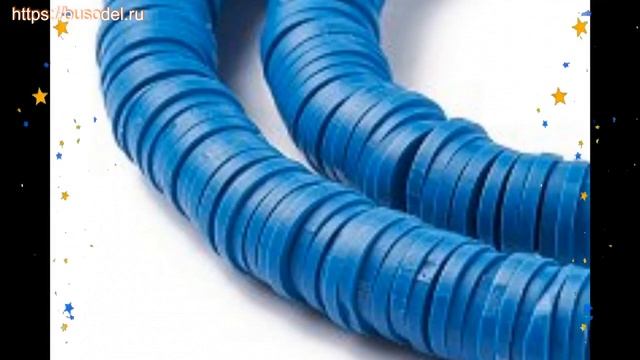 Бусина из полимерной глины 8x1.5мм, диск (чипсы), темно голубой, 1 нить (~313 шт/47см) краткий обзо смотреть онлайн