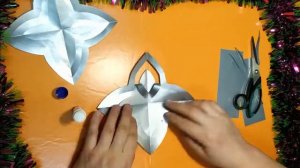 Как сделать снежинку из бумаги А4 как вырезать снежинку двойная снежинка Новогоднее оригами DIY