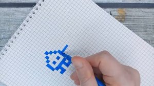 Как рисовать по клеточкам маленькую КАПЛЮ с ЗОНТИКОМ / Рисунки по клеточкам Лайк АРТ