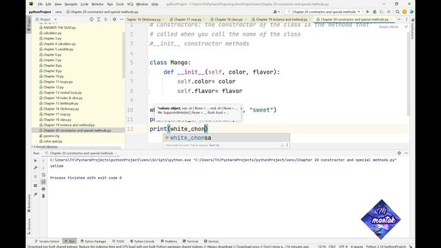 Constructor in Python __init__(self) | Learn Special Methods in Python| Chapter 20
