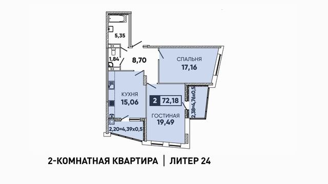 ЖК КРАСНЫЙ АКСАЙ | РОСТОВ-НА-ДОНУ. Двухкомнатная квартира с видом на Дон.