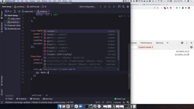 React. HTML + JS 8 TodoList. Add item to list, render смотреть онлайн
