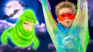 Лизун привидение на хеллоуин || Светящийся слайм привидение || Ghostbusters slimer