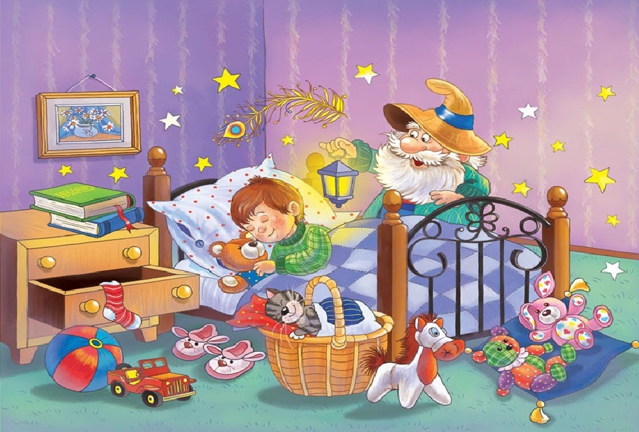 Спокойной ночи малыши песня слушать час. Вечер для детей. Дрема для детей. Иллюстрация к колыбельной. Сказочные иллюстрации для детской комнаты.