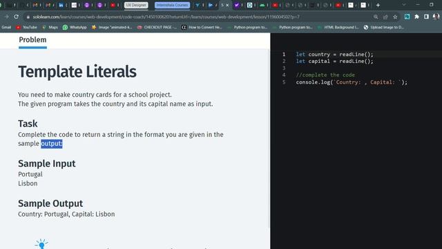 73 Template Literals | Web Development | Sololearn Answers