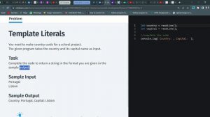 73 Template Literals | Web Development | Sololearn Answers