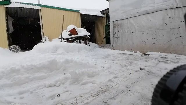 Отвал к мотоблоку.Чистка снега. смотреть онлайн