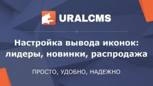 UralCMS: Управление иконками Лидер продаж, Новинка, Распродажа