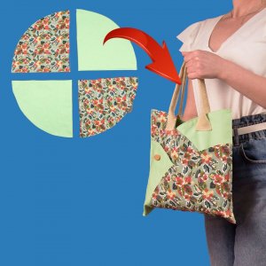 Симпатичную сумочку сшейте из 4 частей легко и быстро