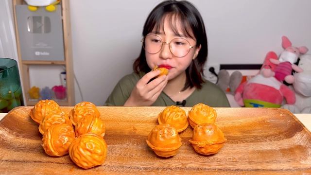 호두과자 단팥 더블치즈 크림치즈 슈크림 호두과자 디저트 먹방 Dessert Mukbang