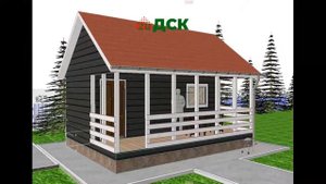 Каркасный дом 6 на 5 мет. с террасой "Удачный 2" от компании "ДСК 20" в СПБ.