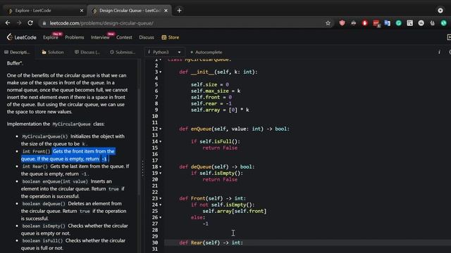 Leetcode 622. Design Circular Queue - Python