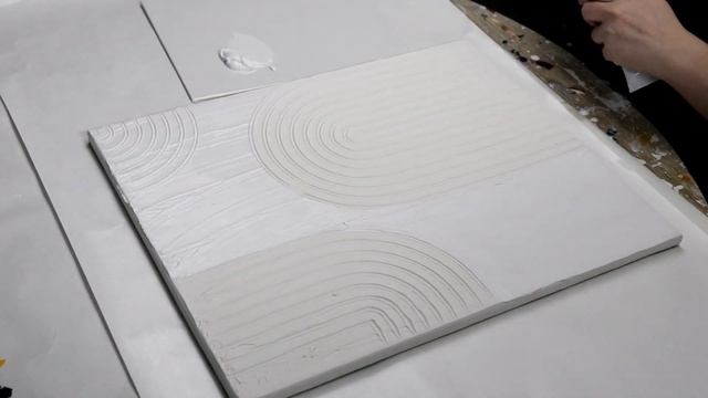 (90) Amazing DIY Beige and White Arches Textured Wall Art / Make Your Own Wall Art