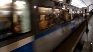 Метропоезд Русич отправляется со станции метро Славянский бульвар.