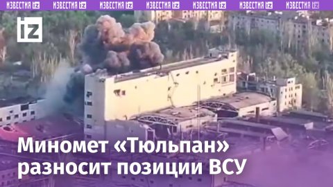 Миномет самого крупного в мире калибра 2С4 «Тюльпан» ровняет с землей позиции ВСУ в Красногоровке