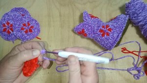 тапочки сапожки крючком из шестиугольных мотивов