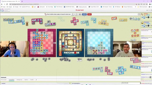 PATCHWORK | Board Game Arena | Playthrough