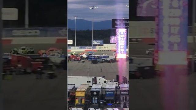 KYLE BUSCH VS RICKY STENHOUSE JR ALL STAR RACE N. WILKESBORO SPEEDWAY #nascar #crash #racetrack