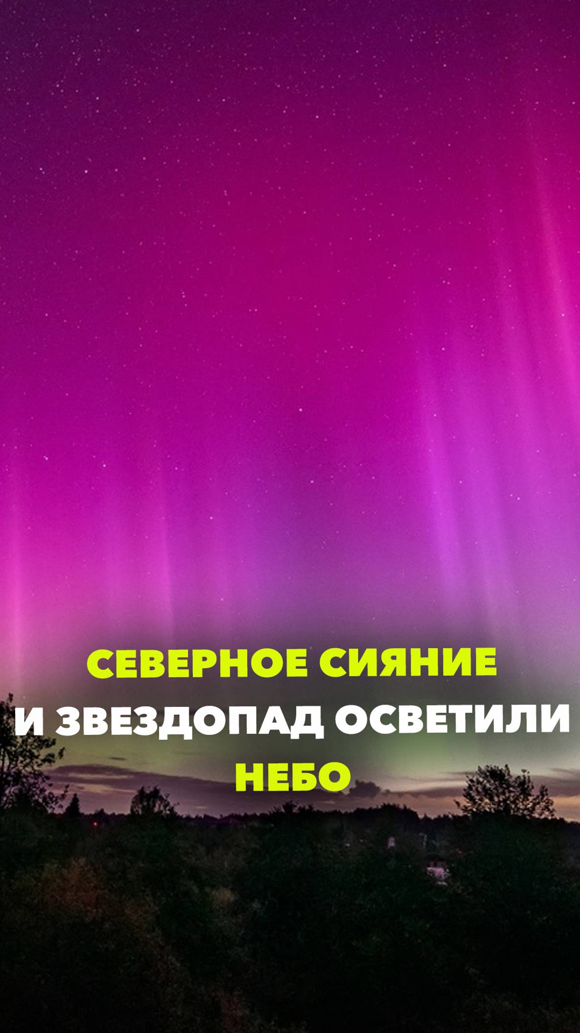 Нереально красивые кадры: северное сияние и звездопад в небе над Псковской областью