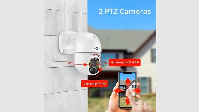 Hiseeu беспроводной 8-канальный 4 шт. 3-мегапиксельные двухсторонние аудио безопасности PTZ 5X смотреть онлайн