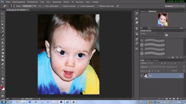 Как убрать эффект красных глаз в Photoshop? смотреть онлайн