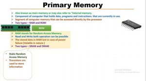 What is Primary Memory | RAM, SRAM, DRAM, ROM, PROM, EPROM, EEPROM