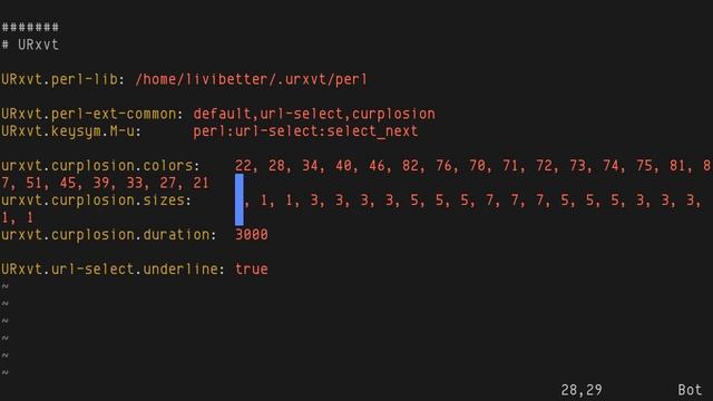 urxvt-curplosion, cursor locator extension for urxvt смотреть онлайн