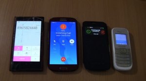 Double Incoming call & Outgoing call at the Same Time Samsung  S4 mini +S3+1200m+Nokia lumia 1020