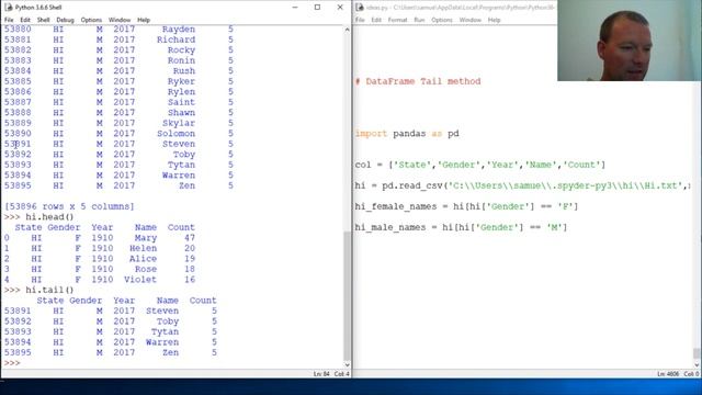 Python Basics Pandas DataFrame Tail Method