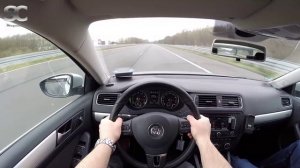 VW Jetta 1.4 TSI Hybrid (2014) on German Autobahn - POV Top Speed Drive