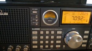 Приём радиолюбителей на 7092 kHz на телескоп, сравнение на Tecsun s-2000, Degen De1103 и Xhdata d80