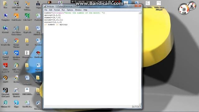 Python Exercise #1 - Seasons and months