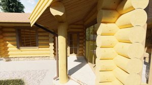 Проект кедровой бани из большого бревна кедра